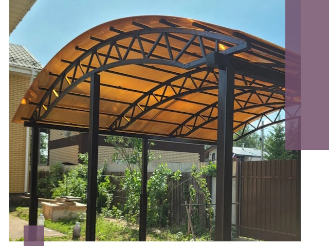 Изготовление навесов под ключ в Сергиеве Посаде из качественных материалов