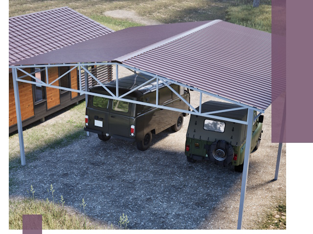 Двускатные навесы под ключ в Сергиеве Посаде — изготовление и монтаж