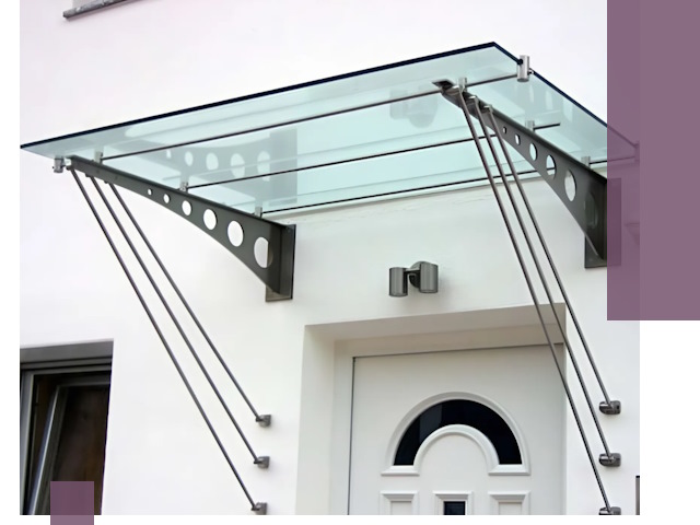 Козырьки над входом под ключ в Сергиеве Посаде — изготовление и монтаж